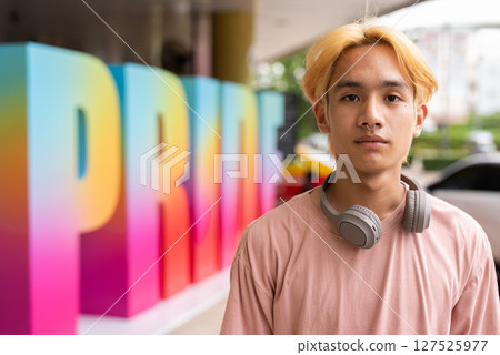 Prdie portrait of confident young teenage gay man Prdie portrait of confident young teenage gay man 127525977
