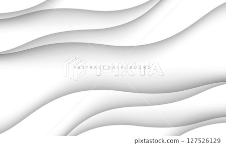 Abstract white paper cut wave curve overlap background texture vector 127526129