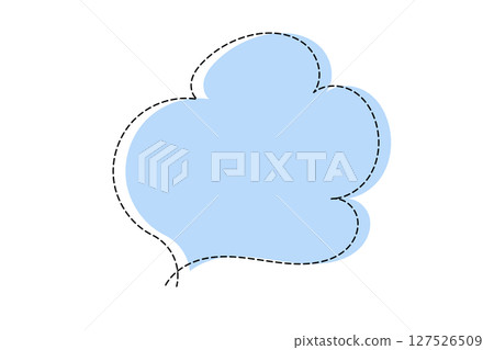 用虛線製作的簡單可愛的對話泡泡 - 淺藍色 用虛線製作的簡單可愛的對話泡泡 - 淺藍色 127526509