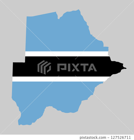 Botswana outline of map on background of national flag Botswana outline of map on background of national flag 127526711