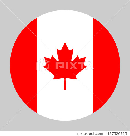 Canada flag, circle frame, round icon 127526715