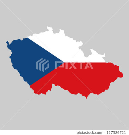 Czech outline of map on background of national flag 127526721