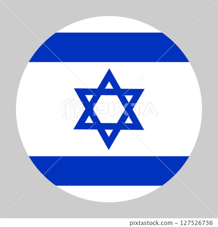 Israel flag, circle frame, round icon 127526736