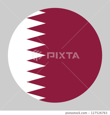 Qatar flag, circle frame, round icon 127526763