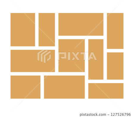 Vector frame, photo collage, grid. Templates mosaic frames illustration. Vector rectangle mood board. Empty mockup 127526796