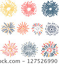 Cartoon festival fireworks illustration material 127526990