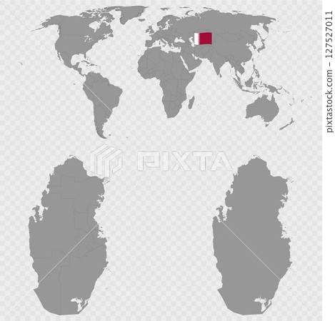 Qatar Map Set with World Location. Qatar Map Set with World Location. 127527011