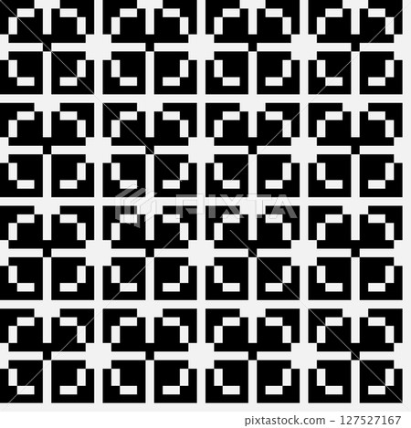 Pixel art seamless pattern. Art deco. Geometric. elegant background. Beautiful texture for wallpaper, wrapping, fashion, fabric. Vector illustration 127527167