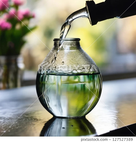 water flowing from jug 127527389