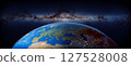 Planet Earth from Space with Starry Milky Way Background 127528008