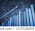 Rising Bar Graph with Dollar Bills Background Illustrating Financial Growth 127528009