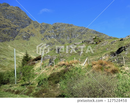 Glasgow is Scotland largest city in the UK, featuring historic, artistic charm with beautiful Victorian architecture and the Clyde River. 127528458