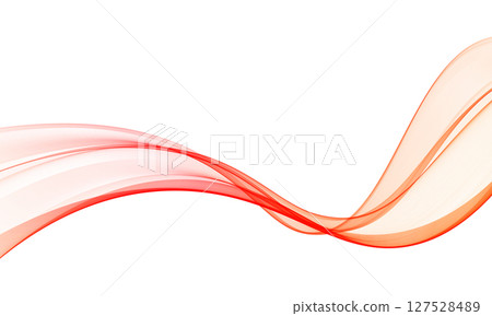 Abstract red and orange wave on white background 127528489