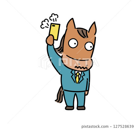 Character illustration of a horse being scolded by someone on the phone 127528639