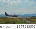 Plane preparing for takeoff, Sendai Airport, Natori City, Miyagi Prefecture 127528854