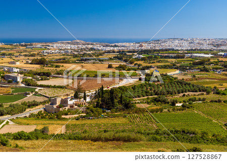 Picturesque landscape background, aerial view 127528867