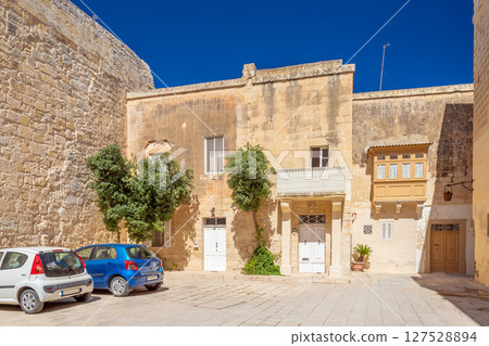 A typical maltese courtyard in the old town of Mdina, Malta A typical maltese courtyard in the old town of Mdina, Malta 127528894