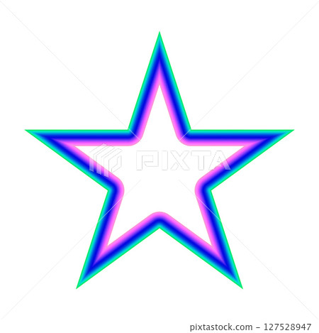 Glowing star outline neon colors with gradient Glowing star outline neon colors with gradient 127528947