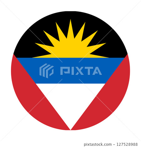 Flag of Antigua and Barbuda round shape, national symbol Flag of Antigua and Barbuda round shape, national symbol 127528988