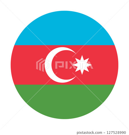 Flag of Azerbaijan round shape, national symbol Flag of Azerbaijan round shape, national symbol 127528990