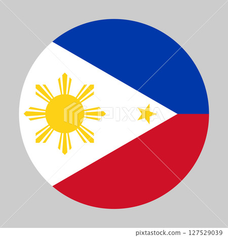 Flag of Philippines round shape, national symbol 127529039