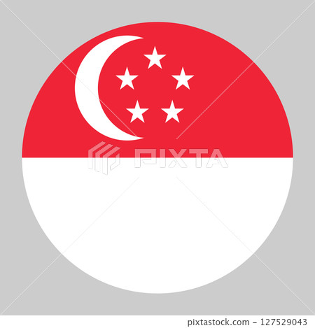 Flag of Singapore round shape, national symbol Flag of Singapore round shape, national symbol 127529043