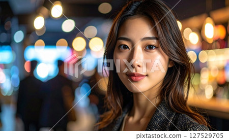 凝視夜景的女人 127529705