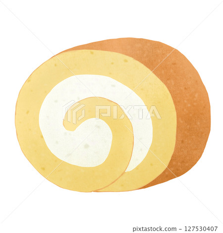 Plain vanilla roll cake Plain vanilla roll cake 127530407