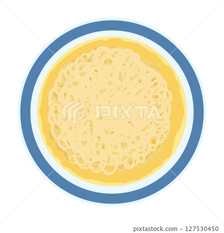 Illustration of a bag of noodles without toppings Illustration of a bag of noodles without toppings 127530450