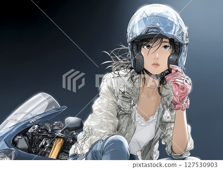 女騎手的插畫素材 127530903