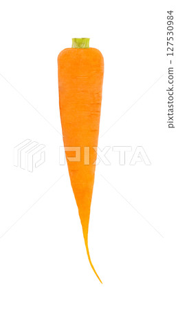 Carrots whole without tops, isolated on white background with clipping path 127530984