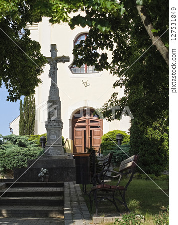 Zamardi Catholic Church Entrance with Cross 127531849