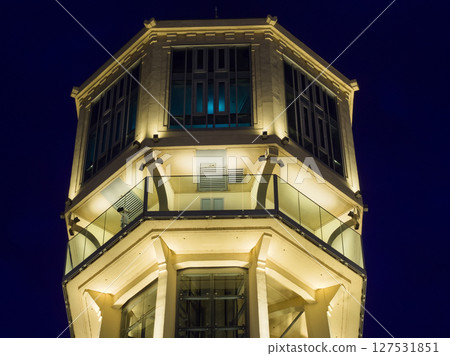 Upper Section of Illuminated Siofok Water Tower 127531851