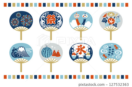 A set of fan designs to brighten up the Japanese summer 127532363