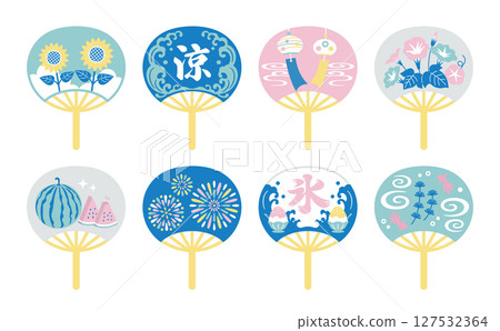 一組讓日本夏天更明亮的扇子設計 127532364