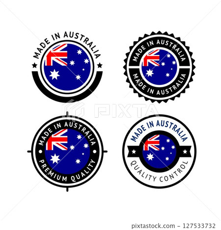 National flag of the Australia, set flat icons National flag of the Australia, set flat icons 127533732