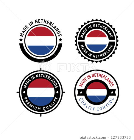 National flag of the Netherland, set flat icons National flag of the Netherland, set flat icons 127533733