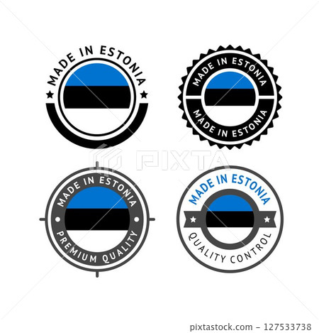 National flag of the Estonia, set flat vector icon 127533738