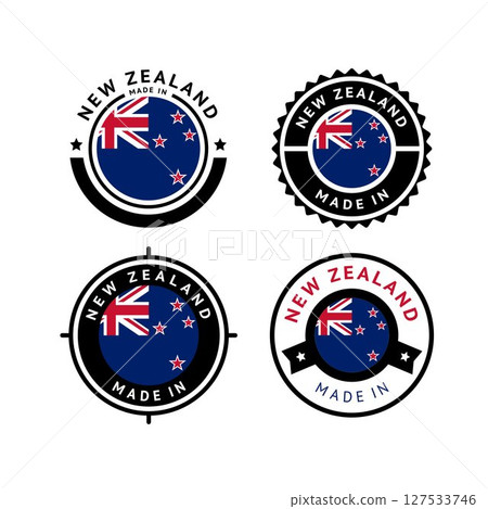 National flag of the New Zealand, set flat icons National flag of the New Zealand, set flat icons 127533746