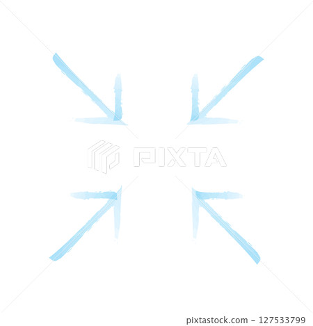 Simple arrows drawn by hand in watercolor style: inward diagonal upward and downward arrows Simple arrows drawn by hand in watercolor style: inward diagonal upward and downward arrows 127533799