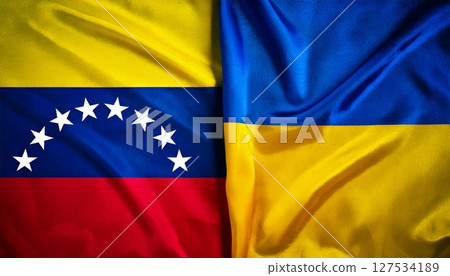Venezuela and Ukraine flags. 127534189