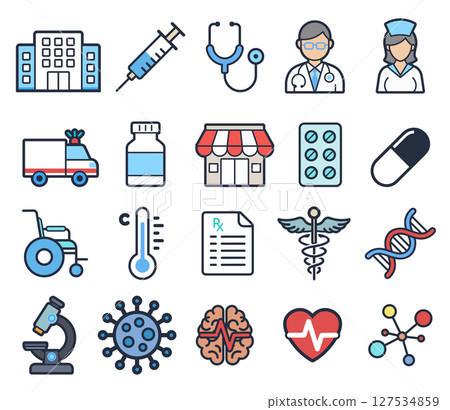 Set of Flat Design Medical Icons, Vector Illustration Set of Flat Design Medical Icons, Vector Illustration 127534859