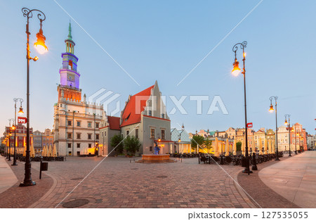 Poznan Town Hall at sunrise, Poznan, Poland 127535055