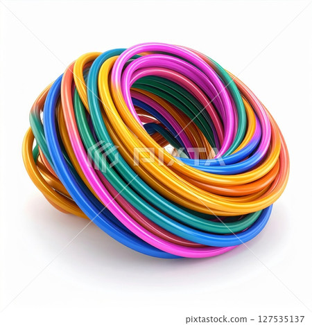 Colorful Intertwined Rings Abstract Geometric Design 127535137