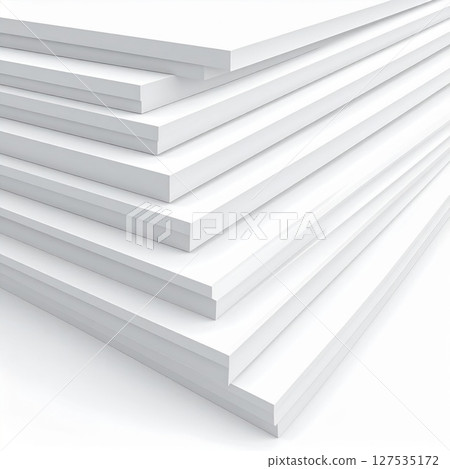 Stack of White Rectangular Boards Stack of White Rectangular Boards 127535172
