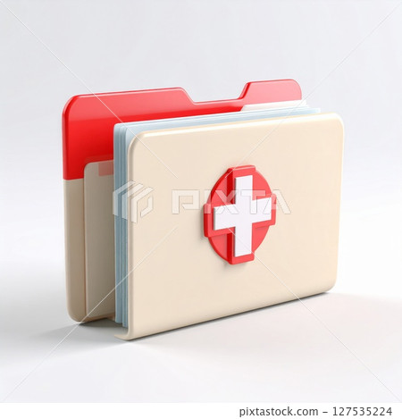 Cream Beige Medical Folder Icon 3d Render 127535224