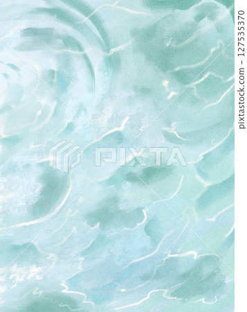 Green wave abstract impressionist wall art in watercolor and acrylic mix. Modern oil painting on canvas for posters, home decor, invitations, web design, and printable art. Green wave abstract impressionist wall art in watercolor and acrylic mix. Modern oil painting on canvas for posters, home decor, invitations, web design, and printable art. 127535370