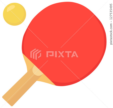 Table tennis racket ping pong ball vector material 127535495
