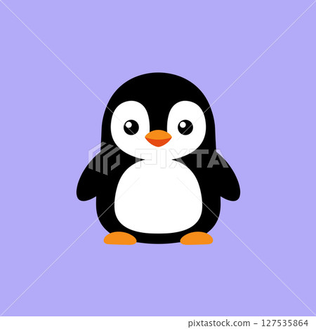 Cute Happy bird Penguin cartoon vector. Cute fat penguin cartoon vector 127535864