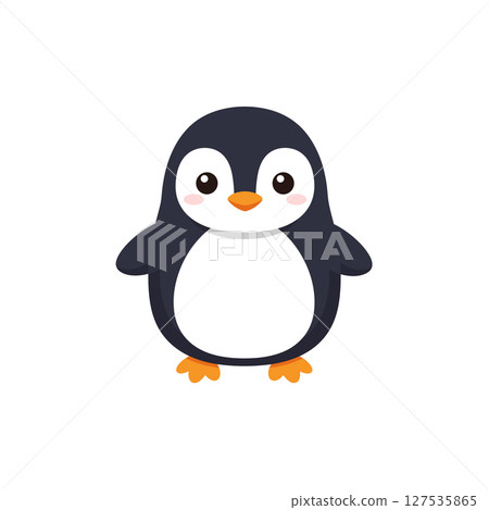 Cute Happy bird Penguin cartoon vector. Vector illustration of an animal on a white background 127535865